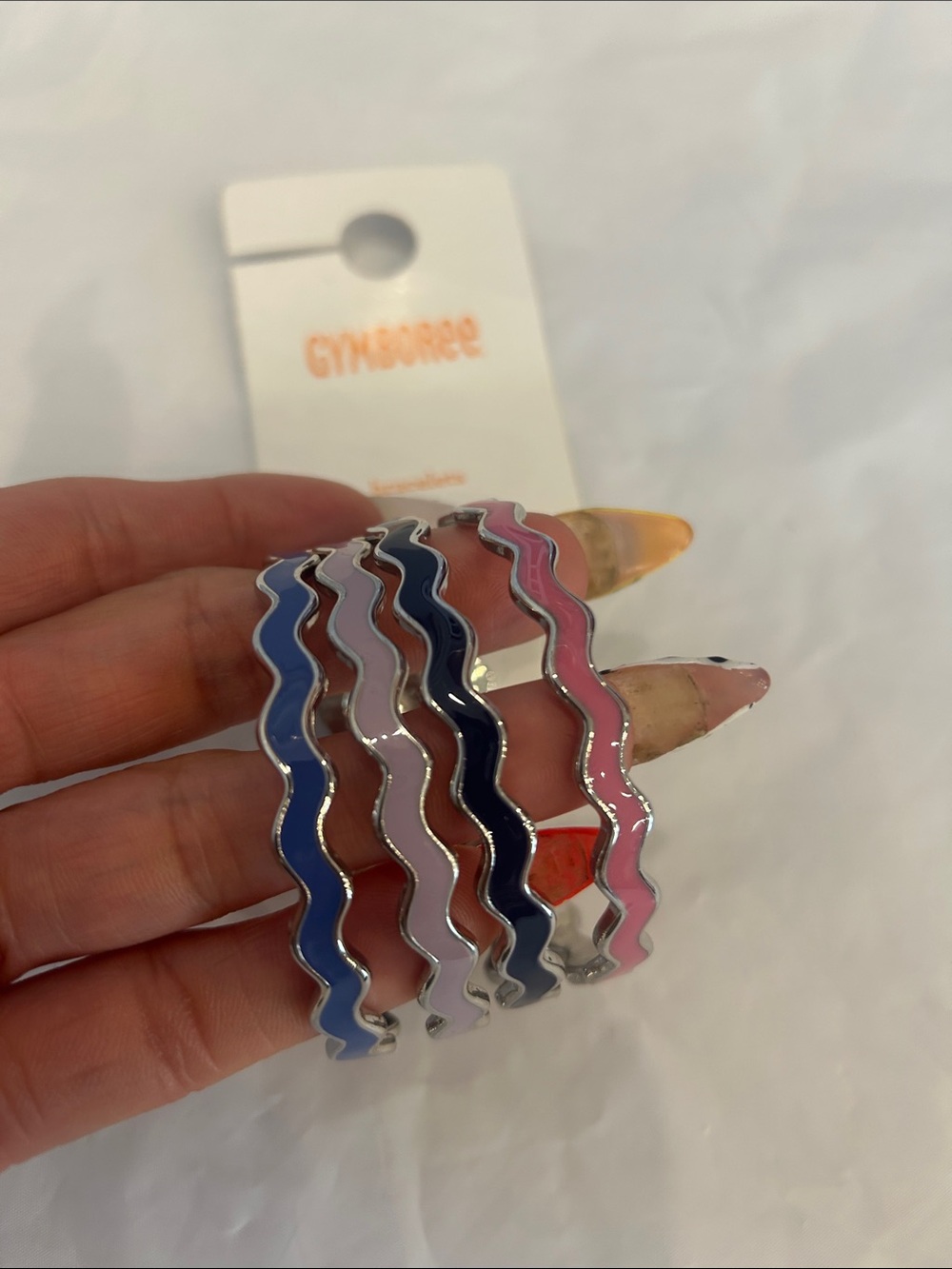 Gymboree Wavy Enamel Bracelet Set - Pink, Navy, Lavender, Blue